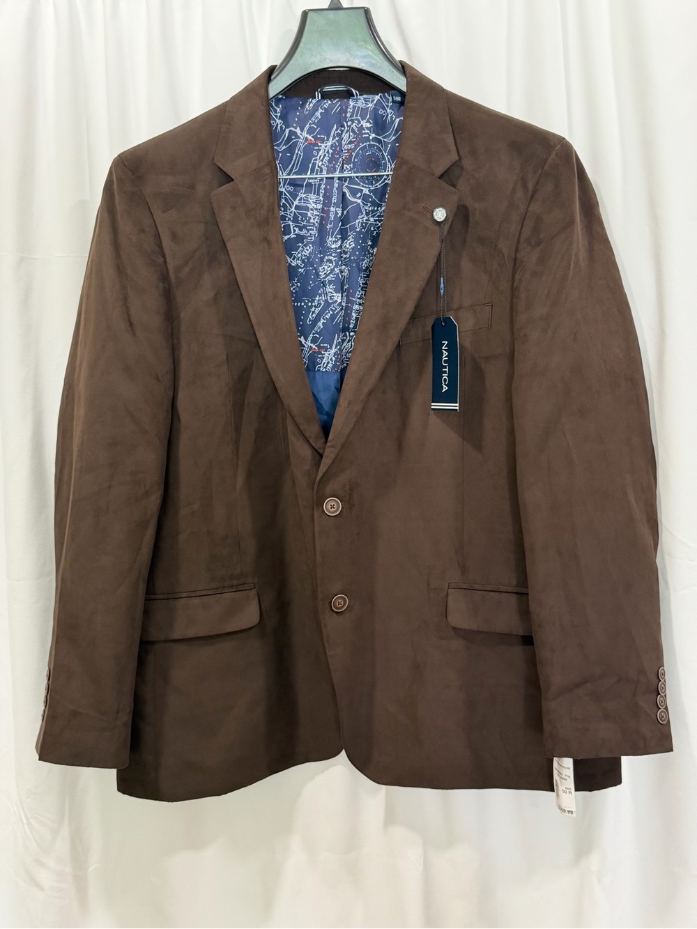 Nautica Brown Faux Suede Blazer Sport Coat NWT Size 50R